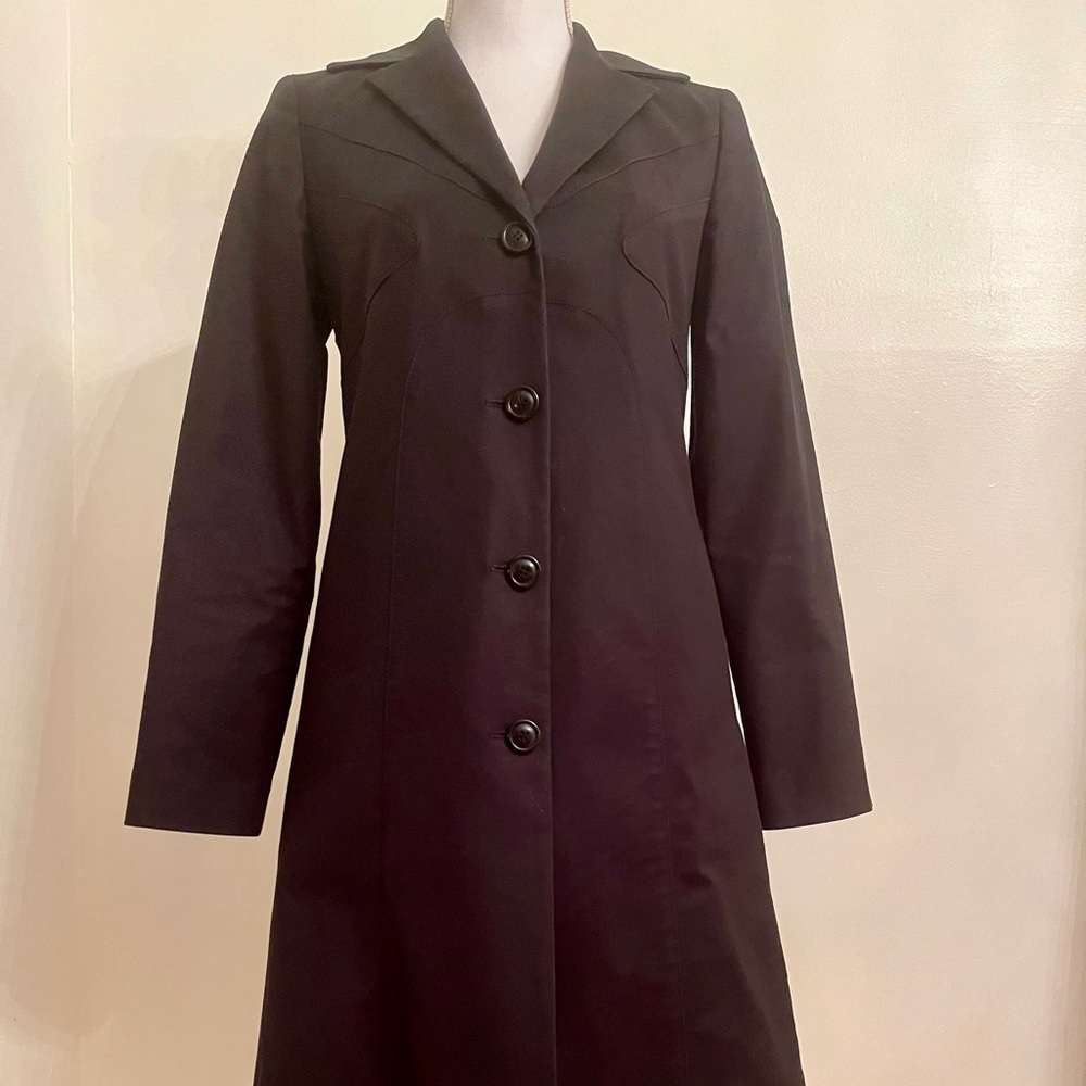 Cole Haan Navy Blue Women’s Signature Trench Coat Size 2 Knee Length